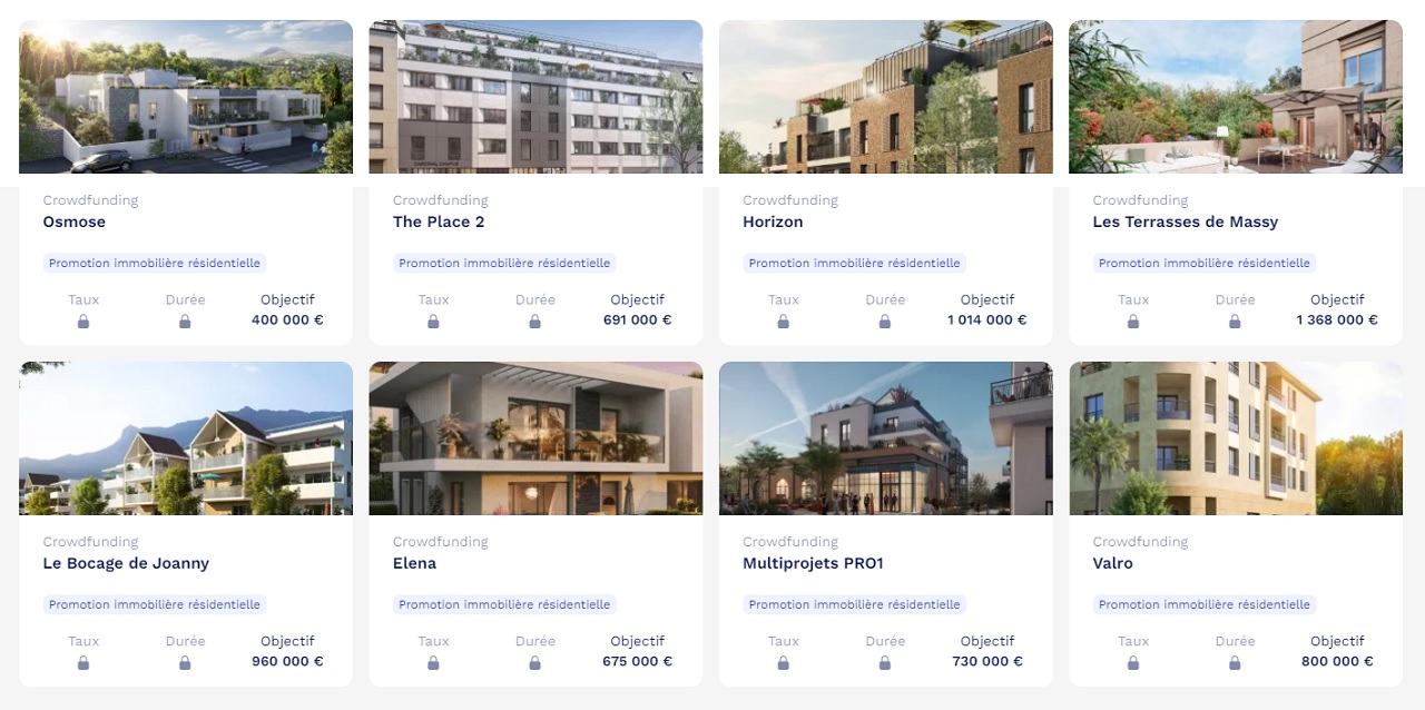 Exemple projets immobiliers crowdfunding Homunity